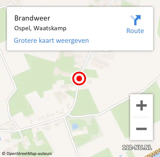 Locatie op kaart van de 112 melding: Brandweer Ospel, Waatskamp op 19 april 2020 18:00