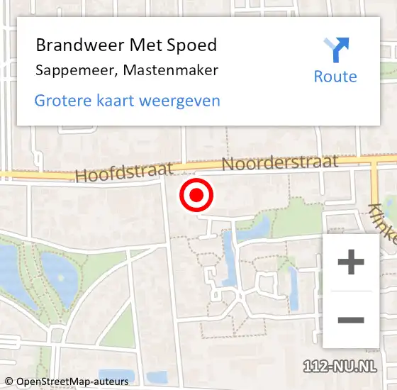 Locatie op kaart van de 112 melding: Brandweer Met Spoed Naar Sappemeer, Mastenmaker op 19 april 2020 18:58