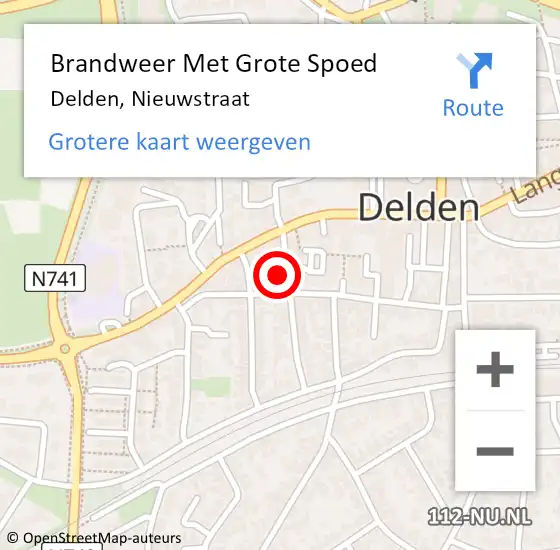 Locatie op kaart van de 112 melding: Brandweer Met Grote Spoed Naar Delden, Nieuwstraat op 30 september 2013 20:51