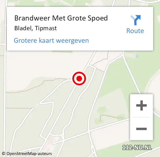 Locatie op kaart van de 112 melding: Brandweer Met Grote Spoed Naar Bladel, Tipmast op 19 april 2020 20:53