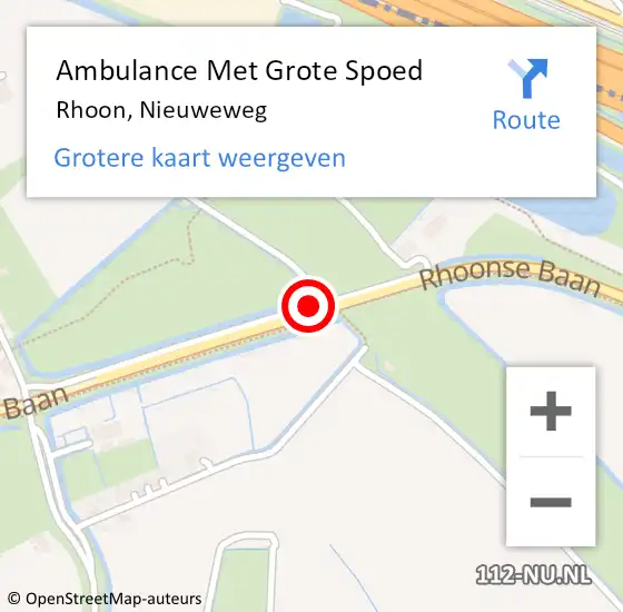 Locatie op kaart van de 112 melding: Ambulance Met Grote Spoed Naar Rhoon, Nieuweweg op 20 april 2020 05:26