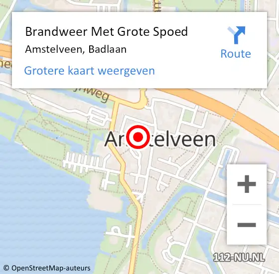 Locatie op kaart van de 112 melding: Brandweer Met Grote Spoed Naar Amstelveen, Badlaan op 20 april 2020 06:50