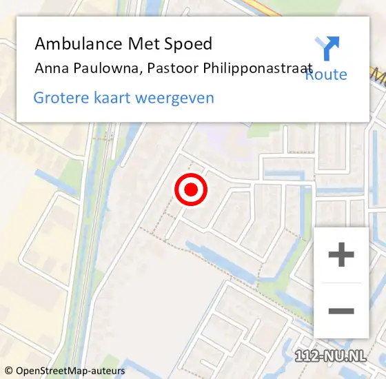 Locatie op kaart van de 112 melding: Ambulance Met Spoed Naar Anna Paulowna, Philipponastraat op 20 april 2020 07:13