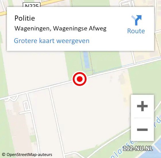 Locatie op kaart van de 112 melding: Politie Wageningen, Wageningse Afweg op 20 april 2020 08:15