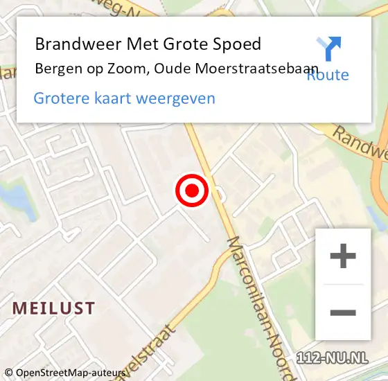 Locatie op kaart van de 112 melding: Brandweer Met Grote Spoed Naar Bergen op Zoom, Oude Moerstraatsebaan op 20 april 2020 10:28