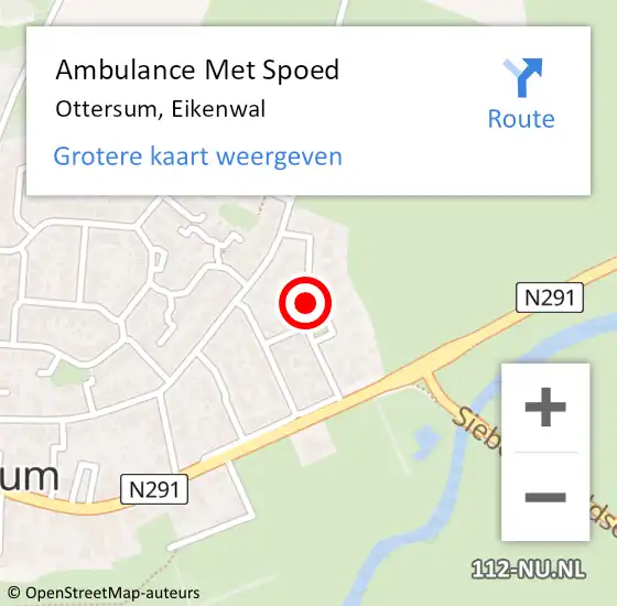 Locatie op kaart van de 112 melding: Ambulance Met Spoed Naar Ottersum, Eikenwal op 20 april 2020 12:29