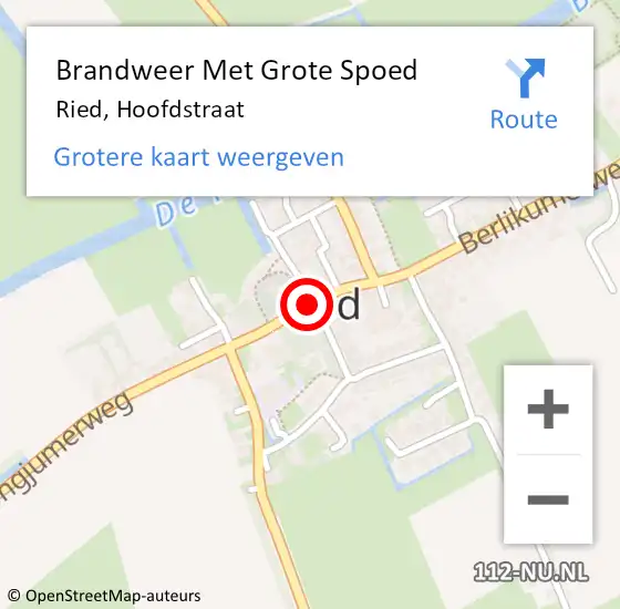 Locatie op kaart van de 112 melding: Brandweer Met Grote Spoed Naar Ried, Hoofdstraat op 20 april 2020 14:27