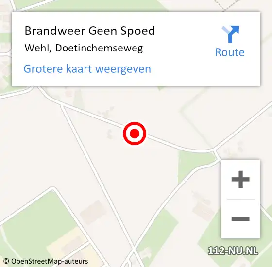 Locatie op kaart van de 112 melding: Brandweer Geen Spoed Naar Wehl, Doetinchemseweg op 20 april 2020 14:57