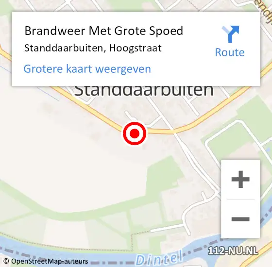 Locatie op kaart van de 112 melding: Brandweer Met Grote Spoed Naar Standdaarbuiten, Hoogstraat op 20 april 2020 15:25