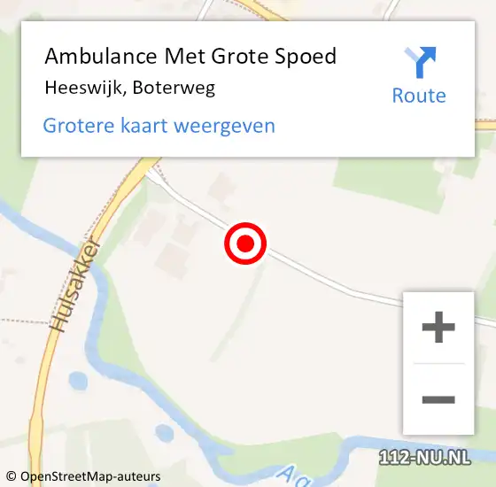 Locatie op kaart van de 112 melding: Ambulance Met Grote Spoed Naar Heeswijk, Boterweg op 20 april 2020 15:39