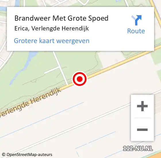 Locatie op kaart van de 112 melding: Brandweer Met Grote Spoed Naar Erica, Verlengde Herendijk op 20 april 2020 16:03