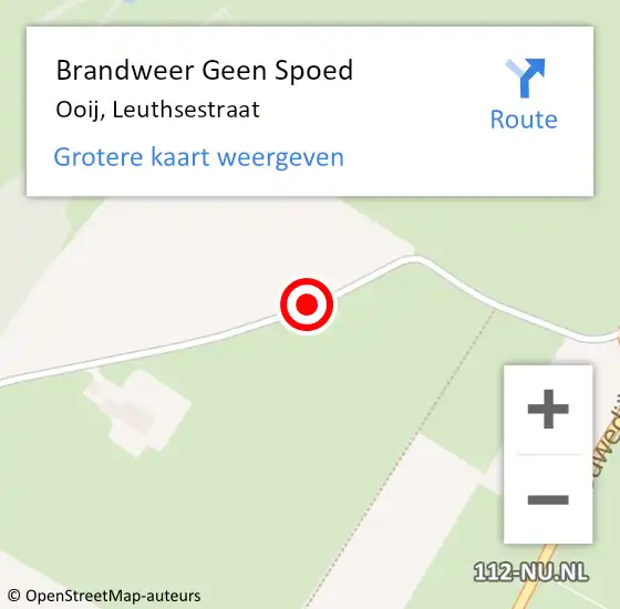 Locatie op kaart van de 112 melding: Brandweer Geen Spoed Naar Ooij, Leuthsestraat op 20 april 2020 17:22