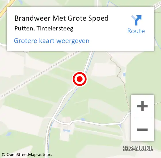 Locatie op kaart van de 112 melding: Brandweer Met Grote Spoed Naar Putten, Tintelersteeg op 20 april 2020 17:27