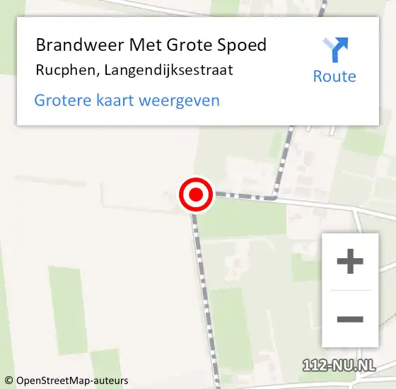 Locatie op kaart van de 112 melding: Brandweer Met Grote Spoed Naar Rucphen, Langendijksestraat op 20 april 2020 17:42