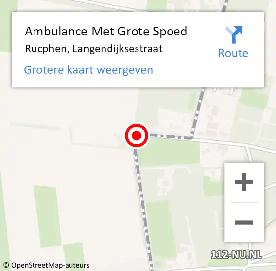 Locatie op kaart van de 112 melding: Ambulance Met Grote Spoed Naar Rucphen, Langendijksestraat op 20 april 2020 17:45