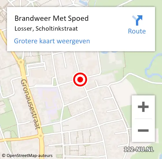 Locatie op kaart van de 112 melding: Brandweer Met Spoed Naar Losser, Scholtinkstraat op 20 april 2020 18:40