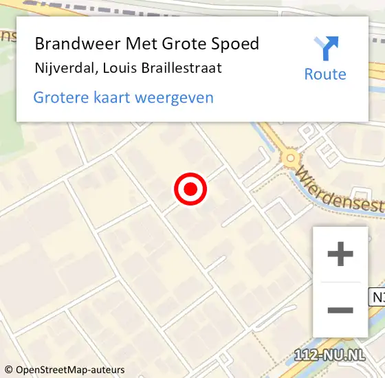 Locatie op kaart van de 112 melding: Brandweer Met Grote Spoed Naar Nijverdal, Louis Braillestraat op 4 mei 2014 15:45