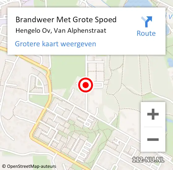 Locatie op kaart van de 112 melding: Brandweer Met Grote Spoed Naar Hengelo Ov, Van Alphenstraat op 20 april 2020 21:39