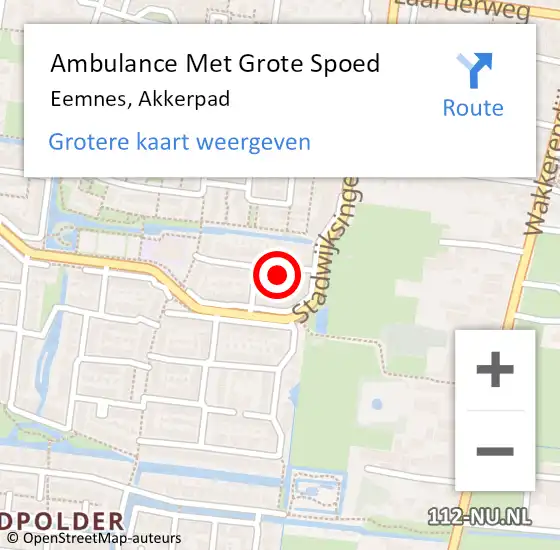 Locatie op kaart van de 112 melding: Ambulance Met Grote Spoed Naar Eemnes, Akkerpad op 4 mei 2014 15:54