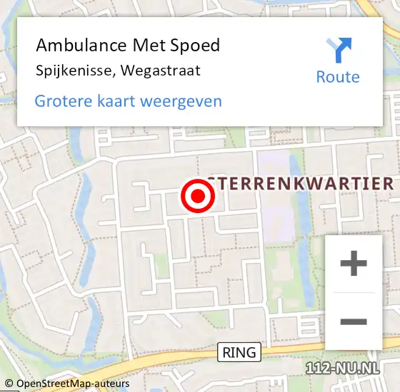 Locatie op kaart van de 112 melding: Ambulance Met Spoed Naar Spijkenisse, Wegastraat op 21 april 2020 02:34