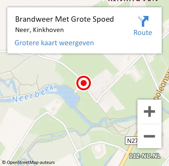 Locatie op kaart van de 112 melding: Brandweer Met Grote Spoed Naar Neer, Kinkhoven op 21 april 2020 05:27