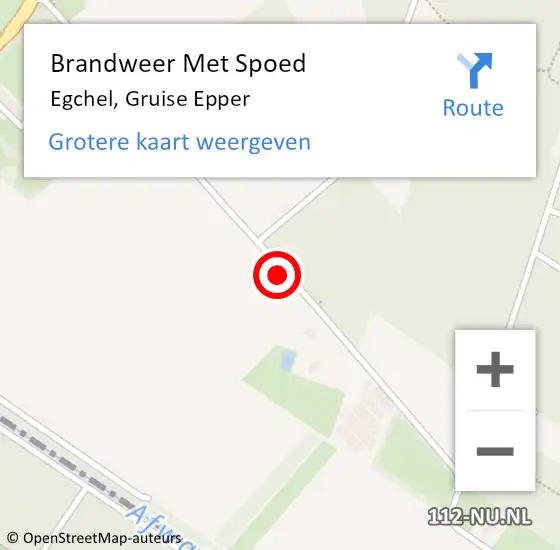 Locatie op kaart van de 112 melding: Brandweer Met Spoed Naar Egchel, Gruise Epper op 21 april 2020 09:56