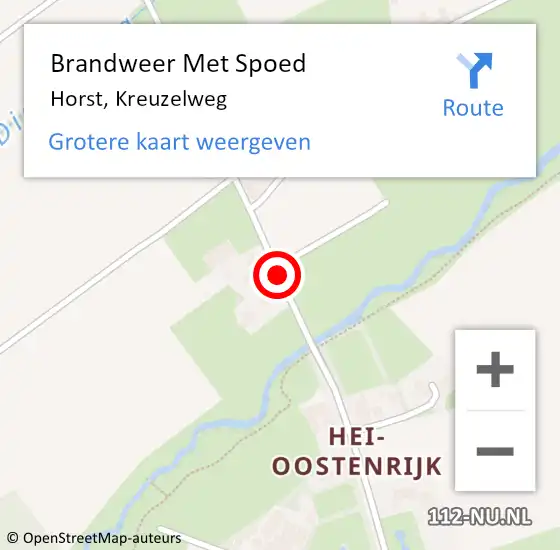 Locatie op kaart van de 112 melding: Brandweer Met Spoed Naar Horst, Kreuzelweg op 21 april 2020 11:41