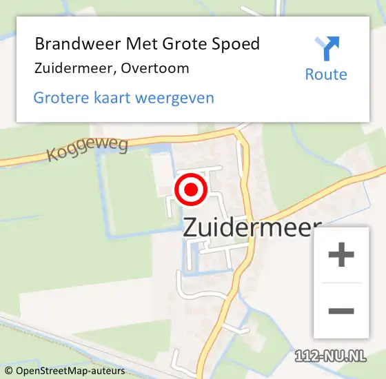 Locatie op kaart van de 112 melding: Brandweer Met Grote Spoed Naar Zuidermeer, Overtoom op 21 april 2020 14:47