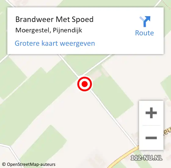 Locatie op kaart van de 112 melding: Brandweer Met Spoed Naar Moergestel, Pijnendijk op 21 april 2020 15:16