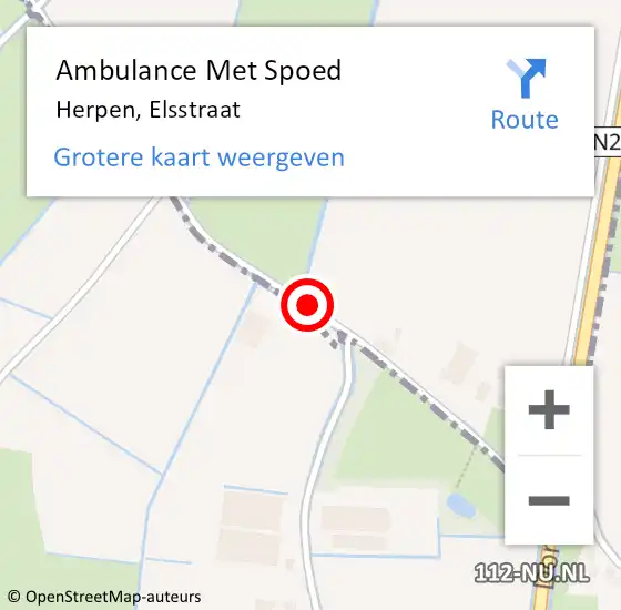 Locatie op kaart van de 112 melding: Ambulance Met Spoed Naar Herpen, Elsstraat op 21 april 2020 15:53