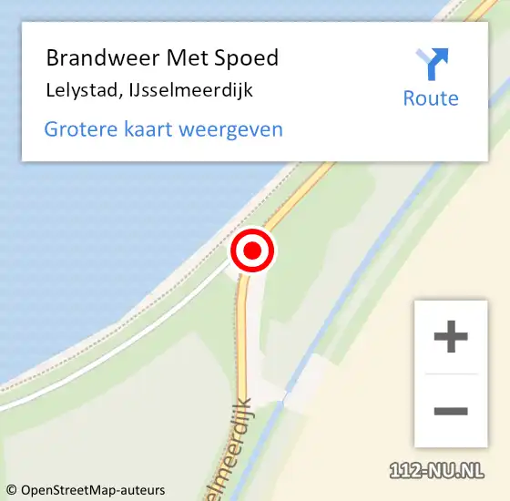 Locatie op kaart van de 112 melding: Brandweer Met Spoed Naar Lelystad, IJsselmeerdijk op 21 april 2020 15:55