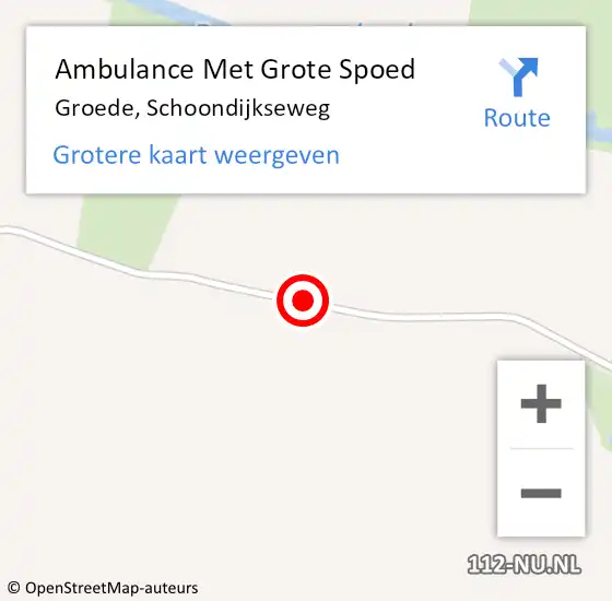 Locatie op kaart van de 112 melding: Ambulance Met Grote Spoed Naar Groede, Schoondijkseweg op 4 mei 2014 17:09