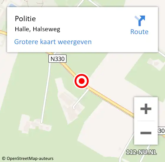 Locatie op kaart van de 112 melding: Politie Halle, Halseweg op 21 april 2020 16:02