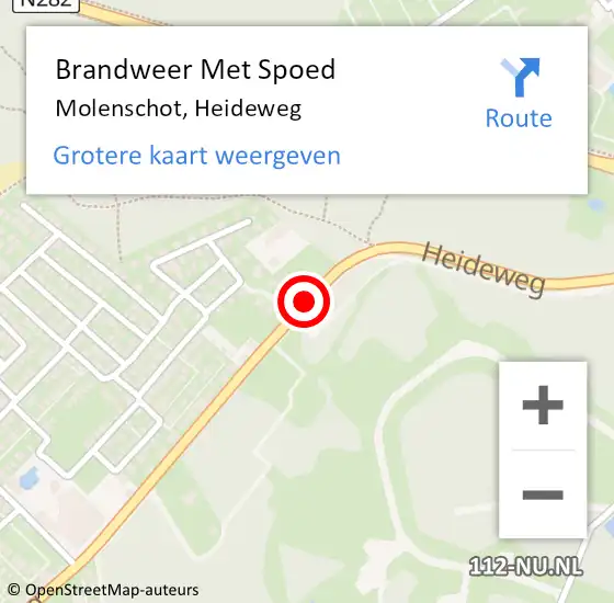 Locatie op kaart van de 112 melding: Brandweer Met Spoed Naar Molenschot, Heideweg op 21 april 2020 16:56