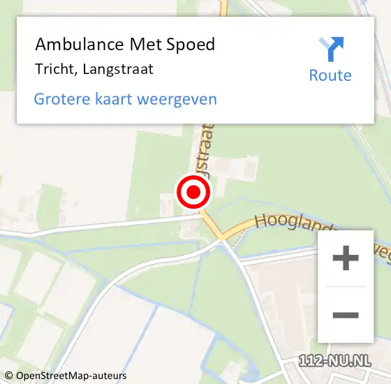 Locatie op kaart van de 112 melding: Ambulance Met Spoed Naar Tricht, Langstraat op 21 april 2020 20:54