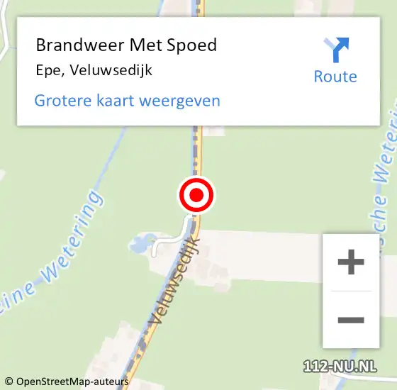 Locatie op kaart van de 112 melding: Brandweer Met Spoed Naar Epe, Veluwsedijk op 21 april 2020 21:08