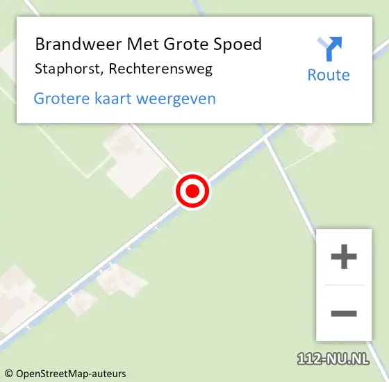 Locatie op kaart van de 112 melding: Brandweer Met Grote Spoed Naar Staphorst, Rechterensweg op 21 april 2020 21:09