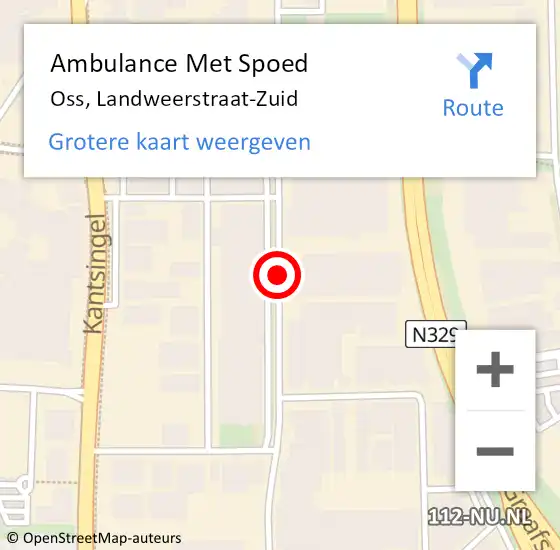 Locatie op kaart van de 112 melding: Ambulance Met Spoed Naar Oss, Landweerstraat-Zuid op 21 april 2020 21:12