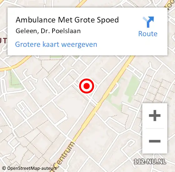 Locatie op kaart van de 112 melding: Ambulance Met Grote Spoed Naar Geleen, Dr. Poelslaan op 4 mei 2014 17:53