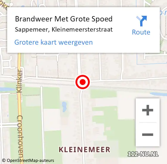 Locatie op kaart van de 112 melding: Brandweer Met Grote Spoed Naar Sappemeer, Kleinemeersterstraat op 21 april 2020 23:07