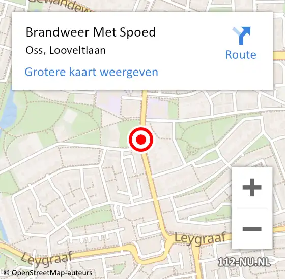 Locatie op kaart van de 112 melding: Brandweer Met Spoed Naar Oss, Looveltlaan op 22 april 2020 00:52