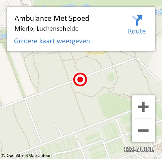 Locatie op kaart van de 112 melding: Ambulance Met Spoed Naar Mierlo, Luchenseheide op 22 april 2020 01:27