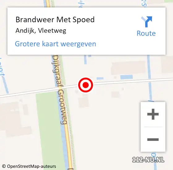 Locatie op kaart van de 112 melding: Brandweer Met Spoed Naar Andijk, Vleetweg op 22 april 2020 07:52