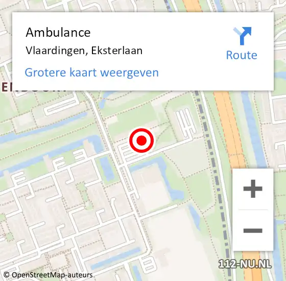 Locatie op kaart van de 112 melding: Ambulance Vlaardingen, Eksterlaan op 22 april 2020 09:19