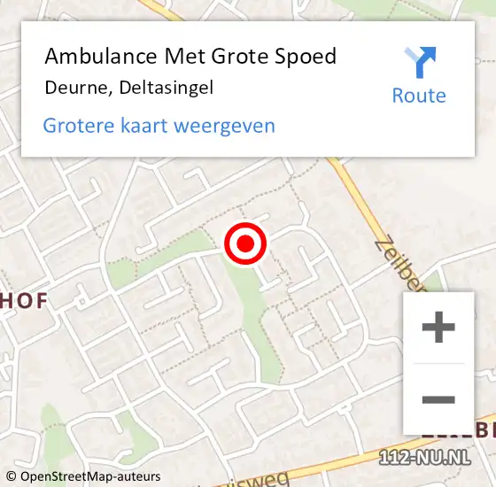 Locatie op kaart van de 112 melding: Ambulance Met Grote Spoed Naar Deurne, Deltasingel op 22 april 2020 12:16