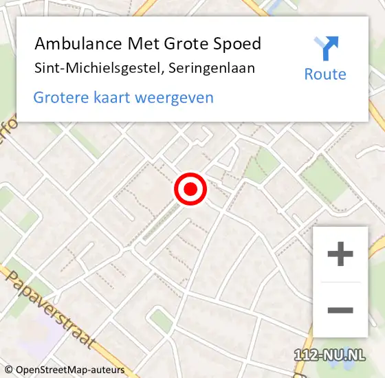 Locatie op kaart van de 112 melding: Ambulance Met Grote Spoed Naar Sint-Michielsgestel, Seringenlaan op 22 april 2020 12:23