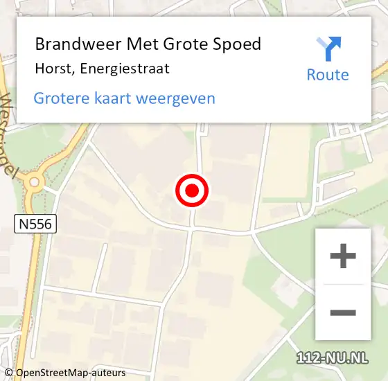 Locatie op kaart van de 112 melding: Brandweer Met Grote Spoed Naar Horst, Energiestraat op 22 april 2020 13:20