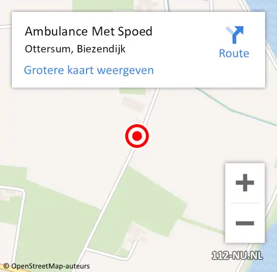 Locatie op kaart van de 112 melding: Ambulance Met Spoed Naar Ottersum, Biezendijk op 22 april 2020 14:15