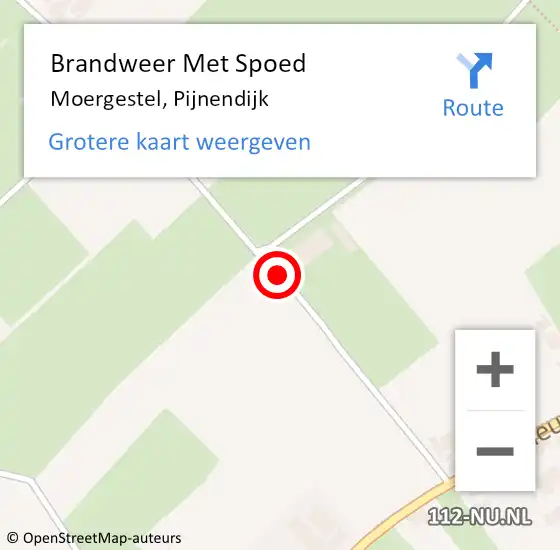 Locatie op kaart van de 112 melding: Brandweer Met Spoed Naar Moergestel, Pijnendijk op 22 april 2020 14:35