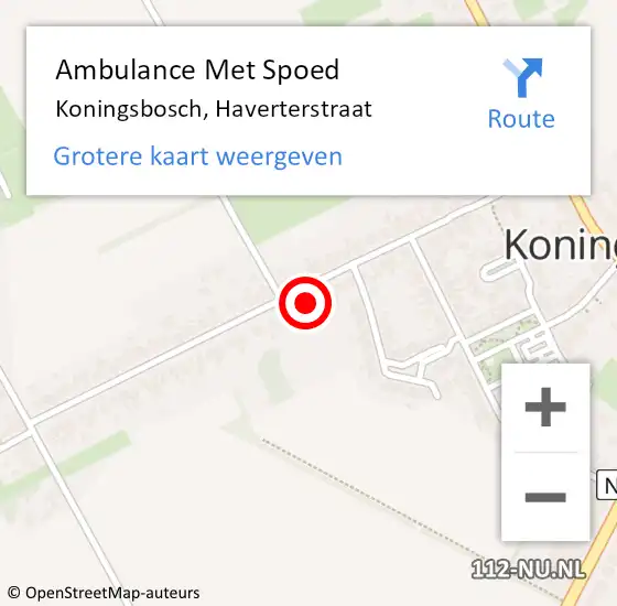 Locatie op kaart van de 112 melding: Ambulance Met Spoed Naar Koningsbosch, Haverterstraat op 4 mei 2014 19:30